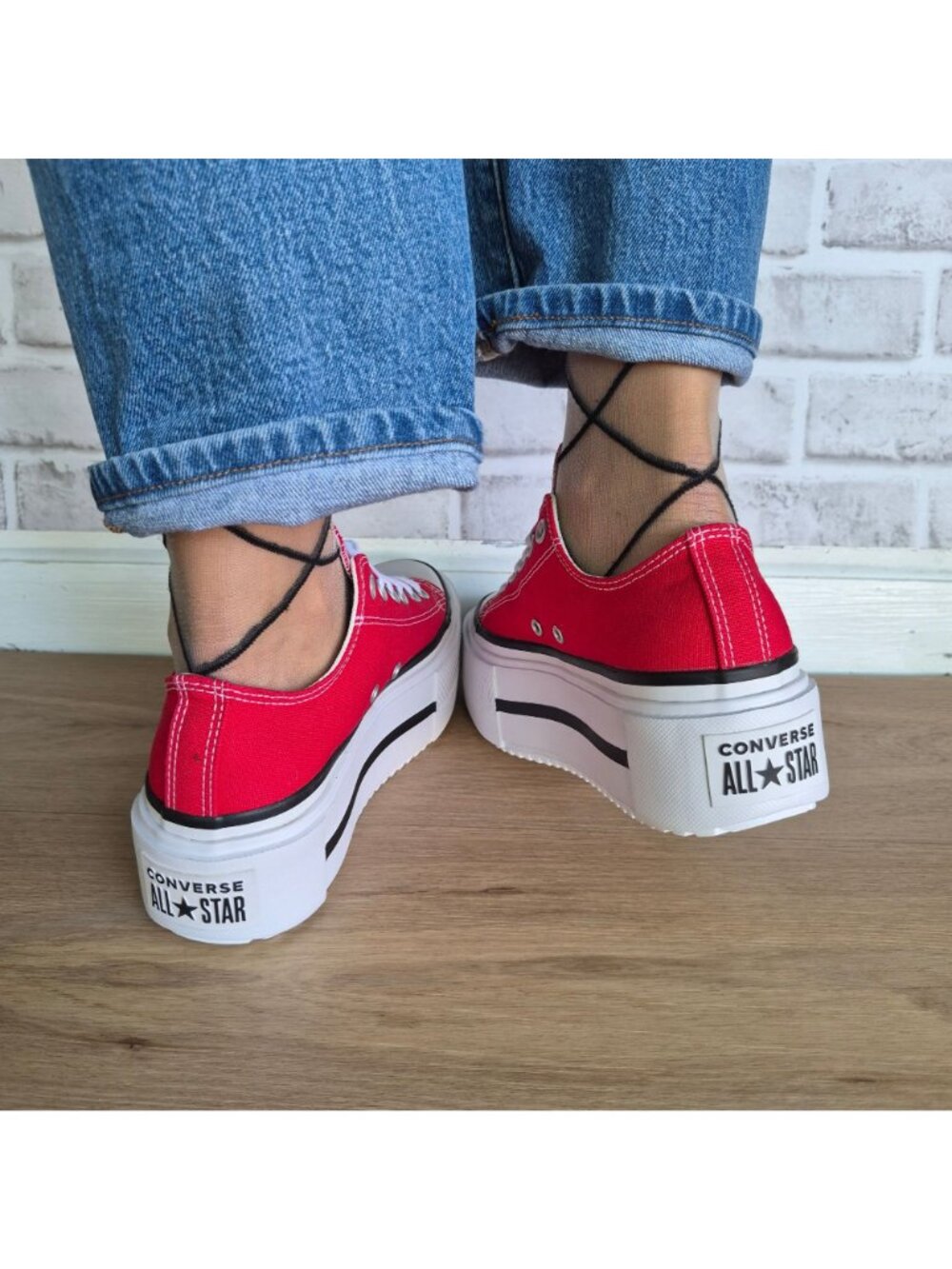 ⭐Converse Lift Double Stack Platform Low Sz 11 Womens Shoes Sneakers Red A16515C - Picture 6 of 12